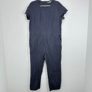Bridge‎ & Burn Womens Jumpsuit Boilersuit XL Short Sleeve Casual Utility Gray